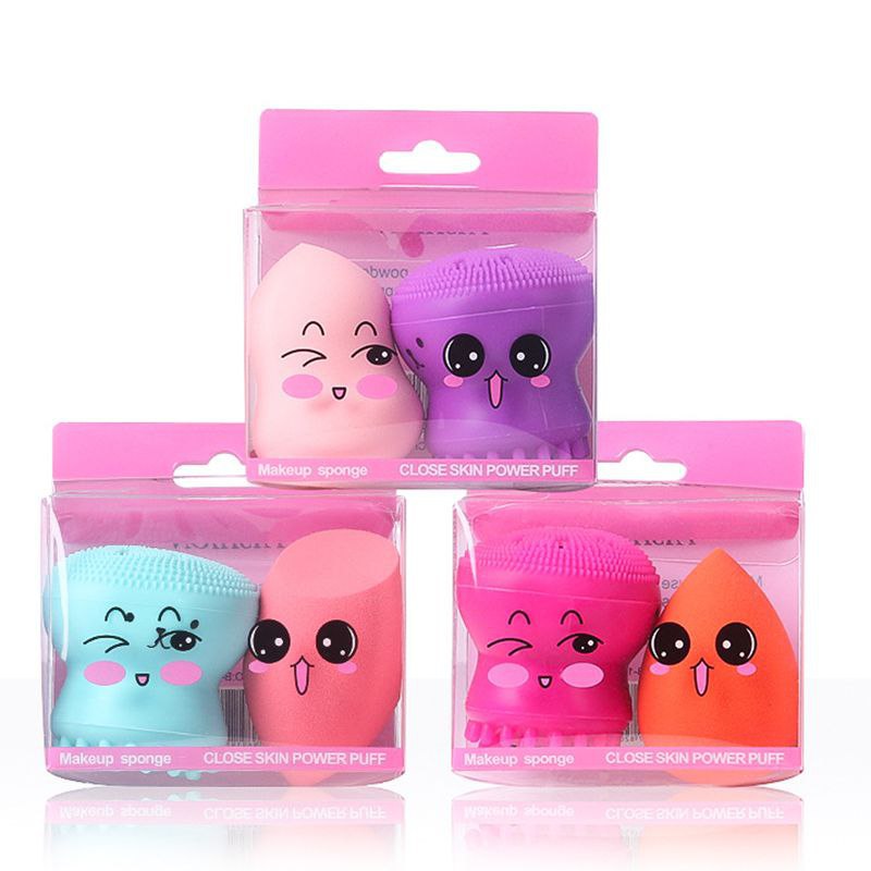 فرش ZOEVA + جهاز التنظيف الذكي + حقيبة المكياج